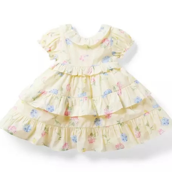 Janie and Jack Baby Girl Floral Tiered Ruffle Dress 3-6 Months - Picture 1 of 8